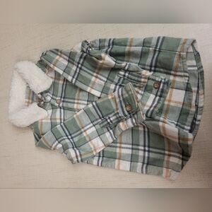 Carters Olive Green Stripe Jacket Top 18M